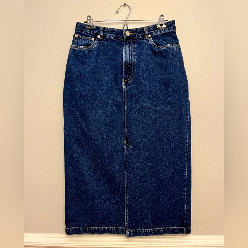 Tommy Hilfiger Denim Maxi Skirt with Slits, Size 10
